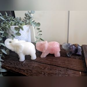 Beautiful crystal elephant carvings